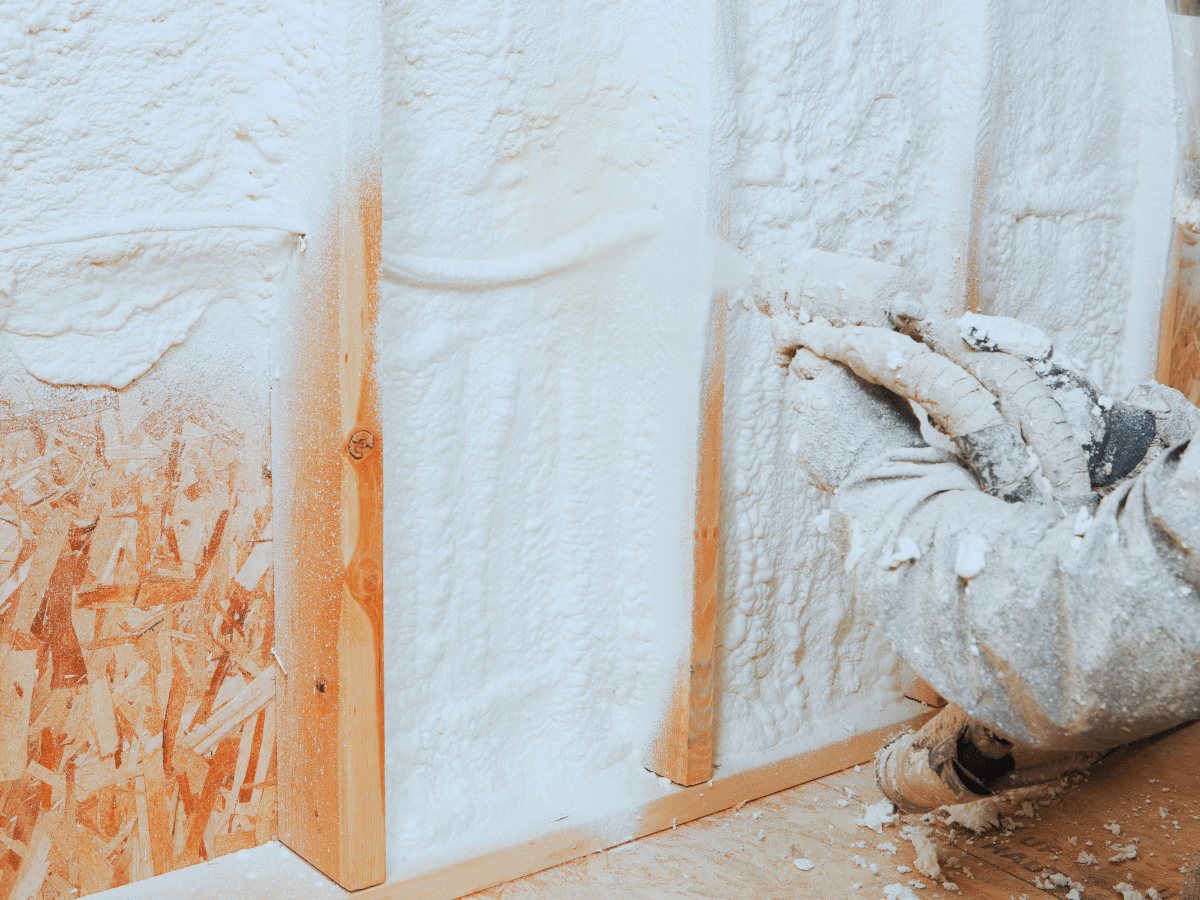 spray foam installation in a home